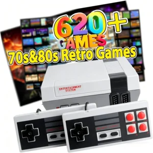 Retro Game Console AV Output with 2 Wired Controllers