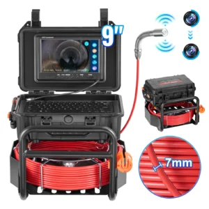 SucceBuy Sewer Camera 30m/50m/70m Drain Pipe Inspection Camera with 512Hz Transmitter 9" Screen 1080P HD Snake Plumbing Camera