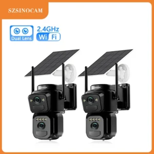 SZSINOCAM 2PCS Dual Lens Solar WiFi Camera Outdoor Security Camera
