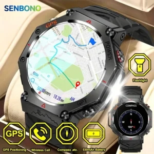 SENBONO Built-in GPS - Waterproof Military Sport Smartwatch