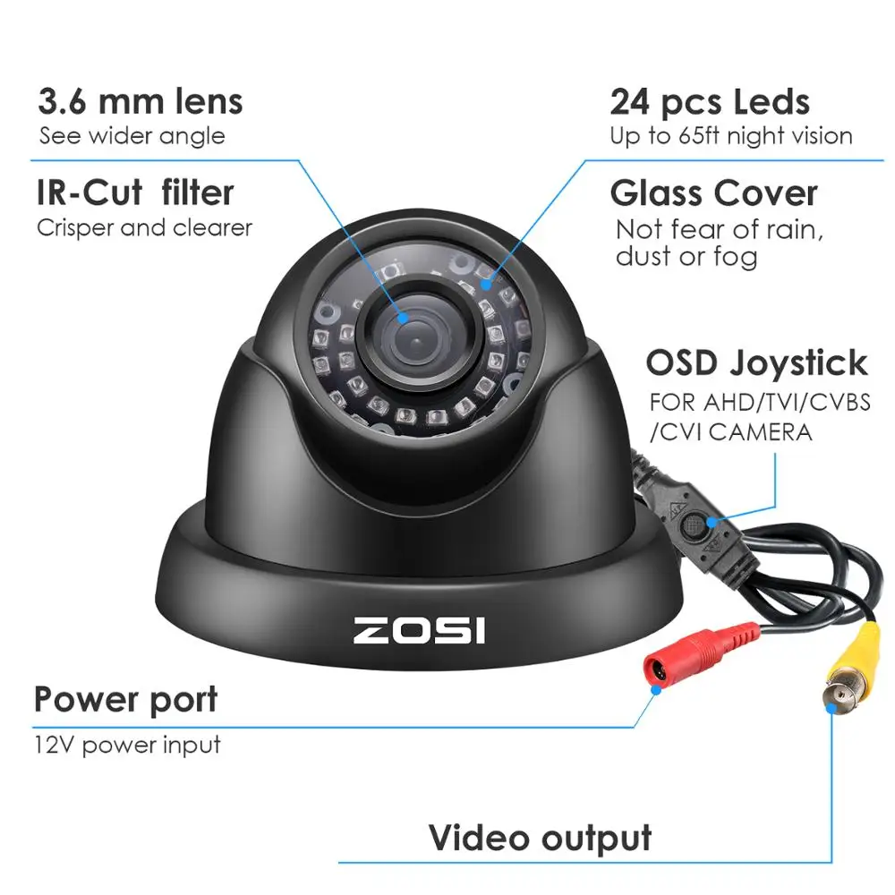 ZOSI 1080P 2MP TVI CVI AHD CVBS 4-in-1 Video Surveillance Outdoor - Image 5