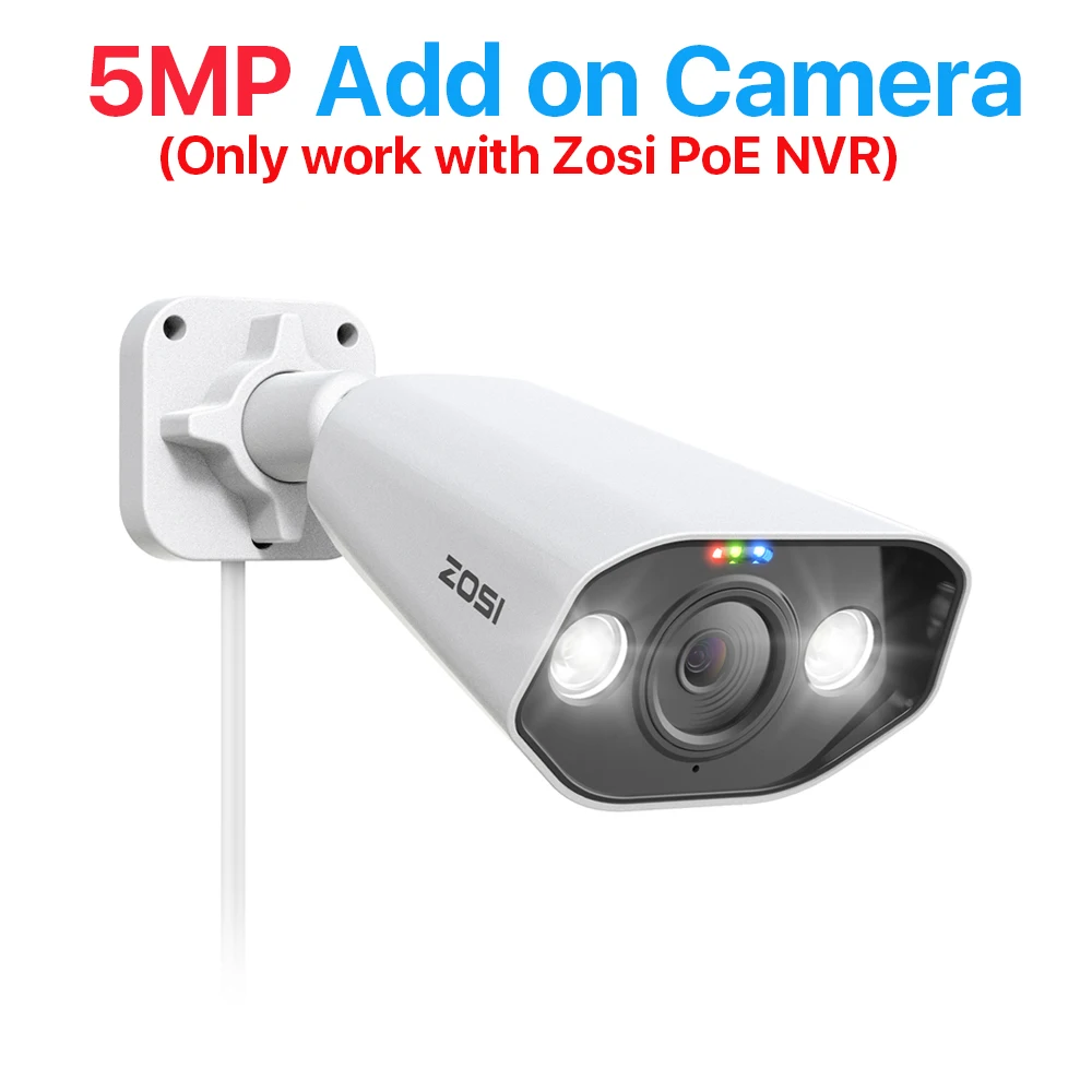 ZOSI 4K IP Camera Add-on PoE Security Camera Two Way Audio - Image 5