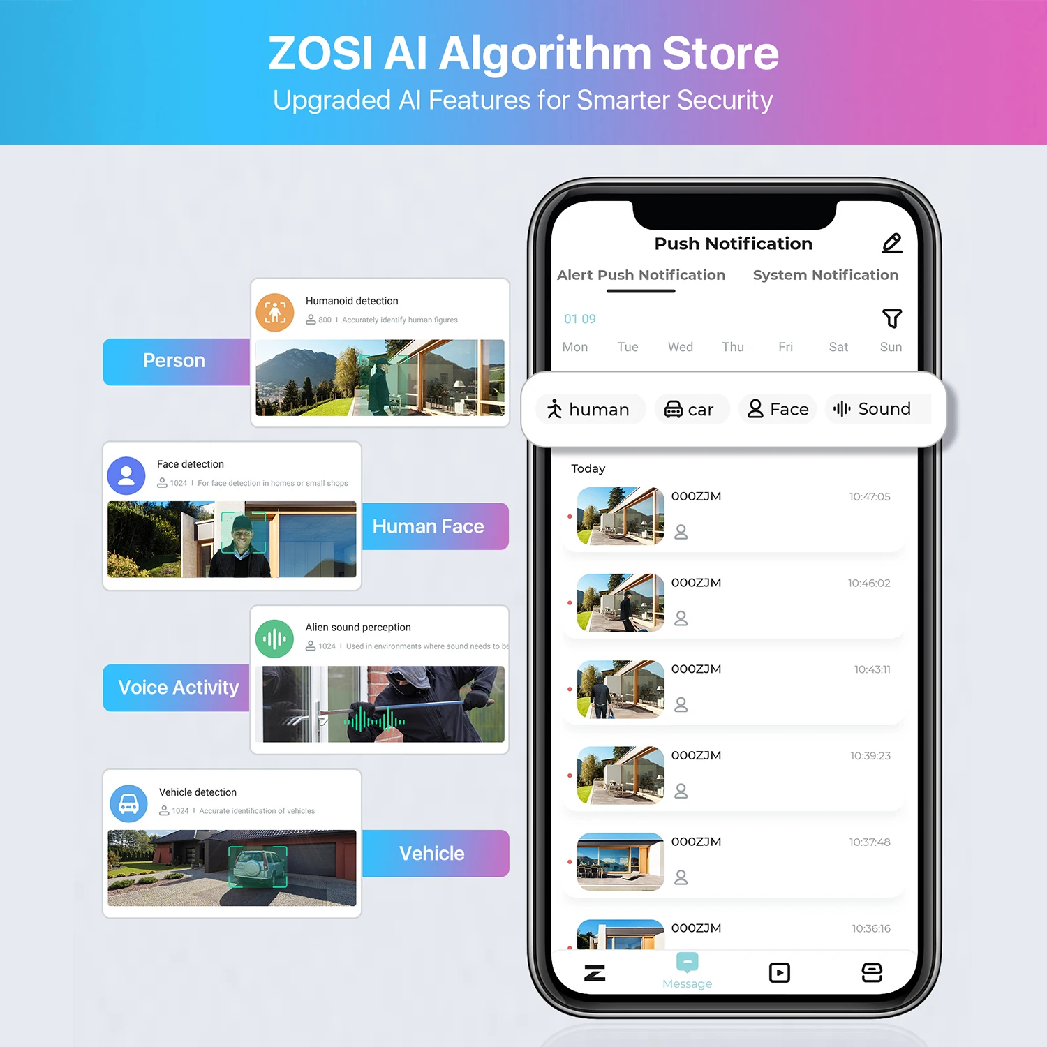 ZOSI 4K IP Camera Add-on PoE Security Camera Two Way Audio - Image 2